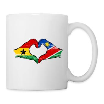 Ghana Namibia Flagge Hände Herzform used - Tasse - Weiß - Rechts