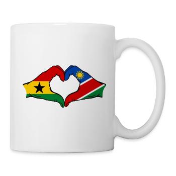 Ghana Namibia Flagge Hände Herzform - Tasse - Weiß - Rechts