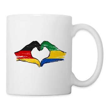 Drapeau de l'Allemagne et du Gabon en forme de cœur - Mug blanc - blanc - Droite