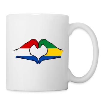 Holland Gabon Flag Hands Heart Shape - Mug - white - Right