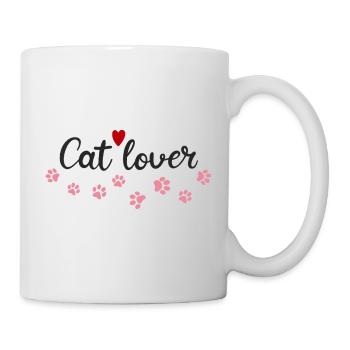 Amoureux des chats Coeur et Pattes - Mug blanc - blanc - Droite
