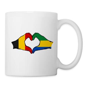 Belgique Gabon drapeau mains forme de coeur utilisé - Mug blanc - blanc - Droite