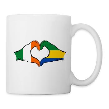 Irlande Gabon Drapeau Mains Coeur Forme - Mug blanc - blanc - Droite