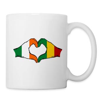 Drapeau Irlande Guinée Mains en forme de cœur - Mug blanc - blanc - Droite