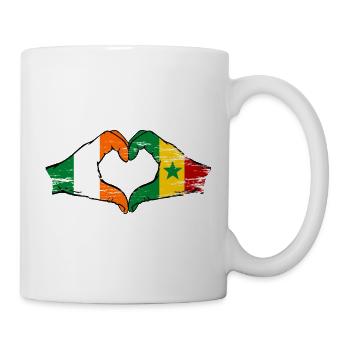 Drapeau Irlande Sénégal Mains Forme de cœur utilisé - Mug blanc - blanc - Droite