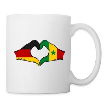 Drapeau de l'Allemagne et du Sénégal en forme de cœur - Mug blanc - blanc - Droite