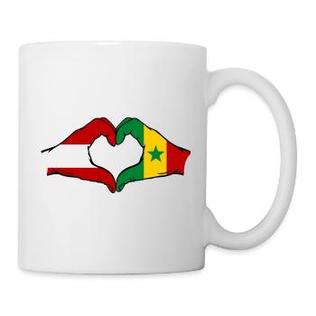 Drapeau Autriche Sénégal Mains en forme de cœur - Mug blanc - blanc - Droite