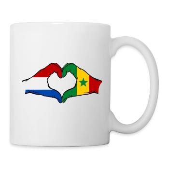 Drapeau des Pays-Bas et du Sénégal en forme de cœur - Mug blanc - blanc - Droite