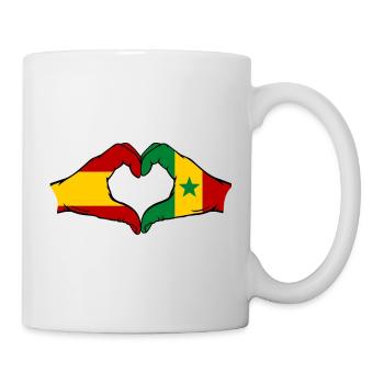 Spain Sengal Flag Hands Heart Shape - Mug - white - Right