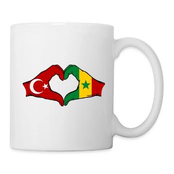 Turquie Sénégal Drapeau Mains Coeur Forme - Mug blanc - blanc - Droite