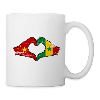 China Senegal flag hands heart shape used - Mug - white - Right
