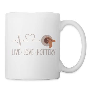 Vivre l’amour poterie Heartbeat Art - Mug blanc - blanc - Droite