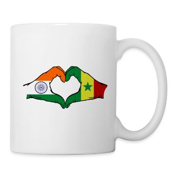 India Senegal Flag Hands Heart Shape - Mug - white - Right