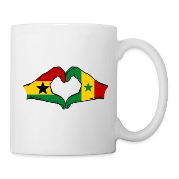 Drapeau du Ghana et du Sénégal en forme de cœur - Mug blanc - blanc - Droite