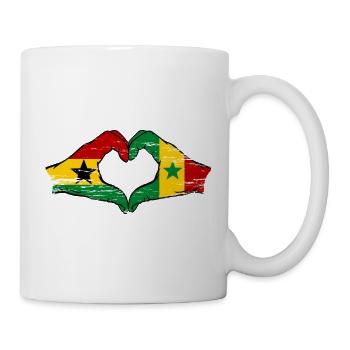 Ghana Senegal Flagge Hände Herzform used - Tasse - Weiß - Rechts