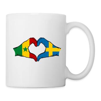 Drapeau du Sénégal Suède Mains Forme de cœur - Mug blanc - blanc - Droite