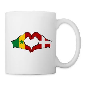 Drapeau du Sénégal Danemark Mains en forme de cœur - Mug blanc - blanc - Droite