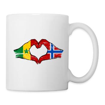 Sénégal Norvège drapeau mains forme de coeur utilisé - Mug blanc - blanc - Droite