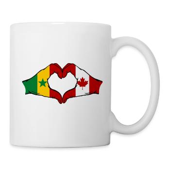 Cœur du Sénégal et drapeaux du Canada - Mug blanc - blanc - Droite