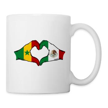 Senegal Mexiko Flagge Hände Herzform - Tasse - Weiß - Rechts