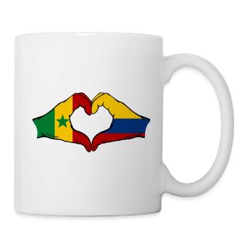 Sénégal Colombie Drapeau Mains Coeur - Mug blanc - blanc - Droite