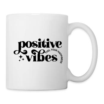 Positive Vibes machen glücklich - Tasse - Weiß - Rechts