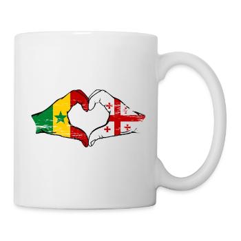 Senegal Georgien Flagge Hände Herzform used - Tasse - Weiß - Rechts