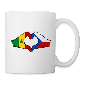 Sénégal République tchèque Drapeau Mains Coeur Forme - Mug blanc - blanc - Droite