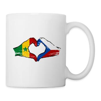 Sénégal République tchèque Drapeau Mains Coeur Forme - Mug blanc - blanc - Droite