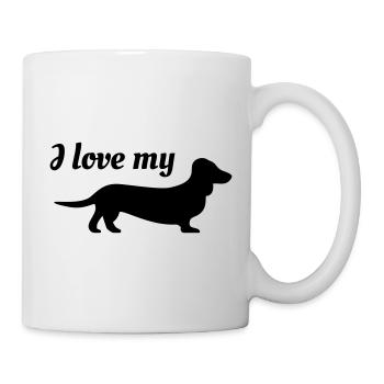 Ich liebe meinen Dackel - Tasse - Weiß - Rechts