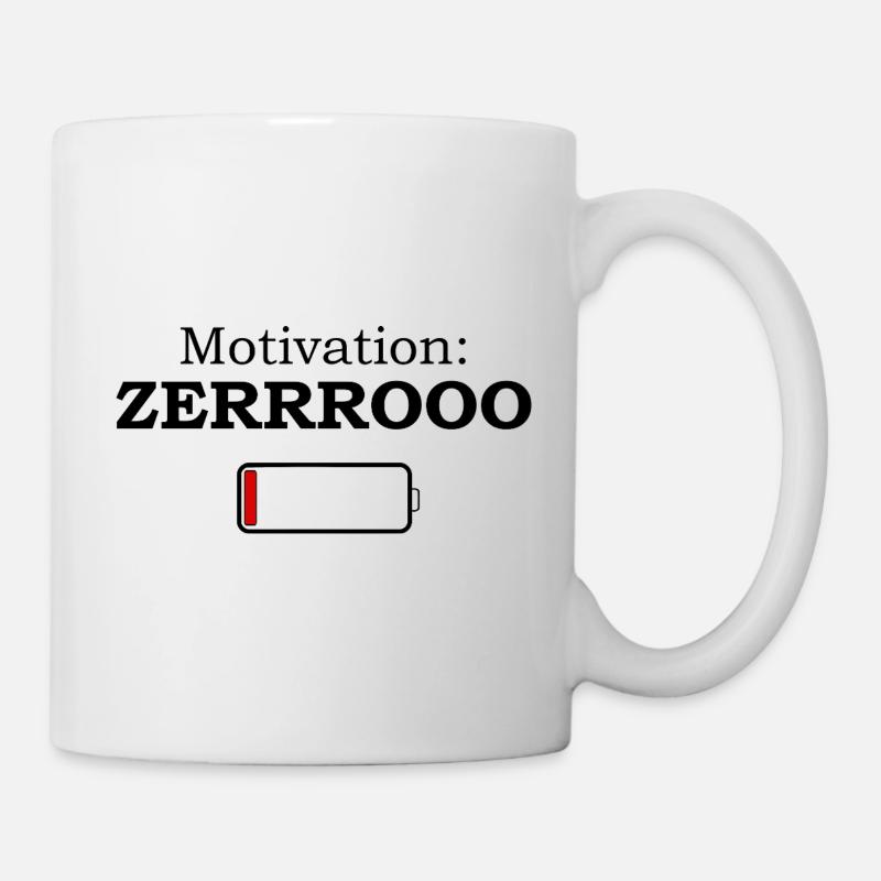 Motivation ZERRROOO – Lustiges Meme Design - Tasse - Weiß
