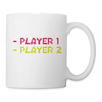 Player Start Retro Gaming 8-bit Pixel Art - Tasse - Weiß - Rechts