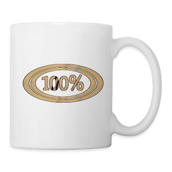 Cent pour cent des nombres grande valeur la plus élevée - Mug blanc - blanc - Droite