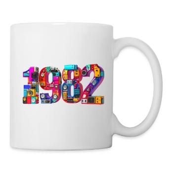 1982 – Geburt, Abitur, Einschulung, Heirat, Ehe - Tasse - Weiß - Rechts