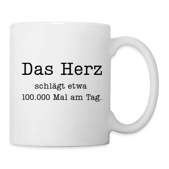 Science Snack Typewriter: Das Herz schlägt - Tasse - Weiß - Rechts