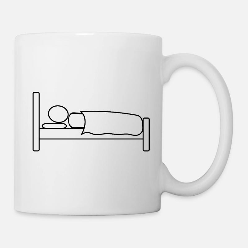 Bonhomme bâton au lit - Mug blanc - blanc