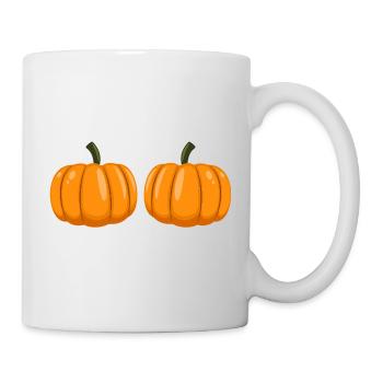 Citrouille Seins Drôle Halloween Costume - Mug blanc - blanc - Droite