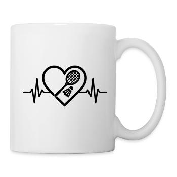 Badminton Herz - Tasse - Weiß - Rechts