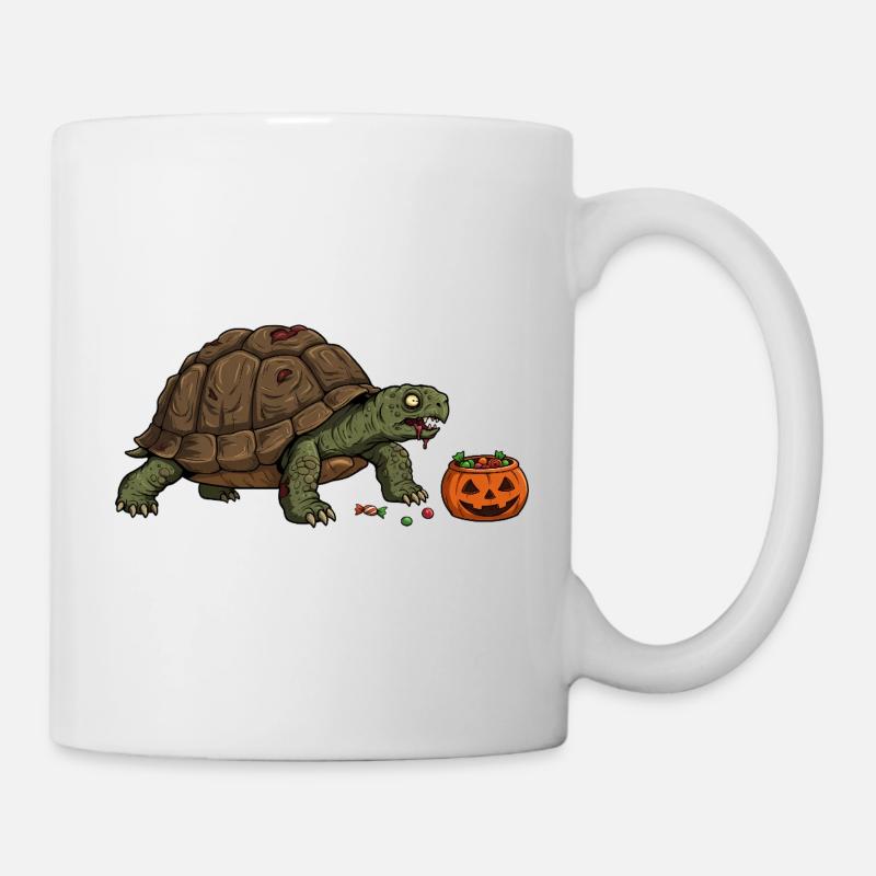 Tortue hantée Halloween Candy - Mug blanc - blanc