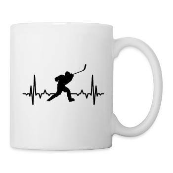 Eishockey Liebhaber Herzklopfen - Tasse - Weiß - Rechts