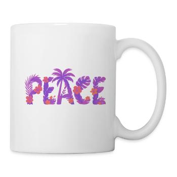 Tropisches Peace im Lila-Blütenstil - Tasse - Weiß - Rechts