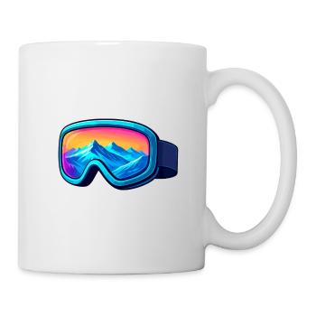 Colorful ski goggles Stylish winter sports design - Mug - white - Right