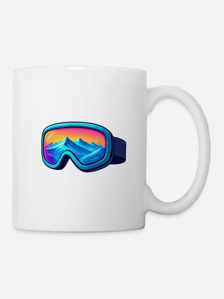Bunte Skibrille Stylisches Wintersport Desig - Tasse - Weiß