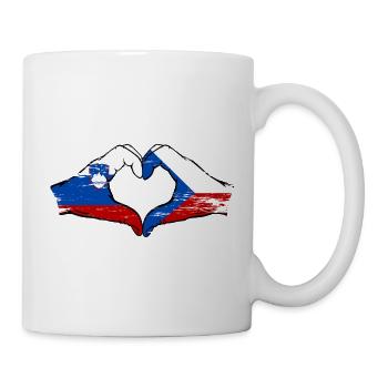 Slowenien Tschechien Flagge Hände used - Tasse - Weiß - Rechts