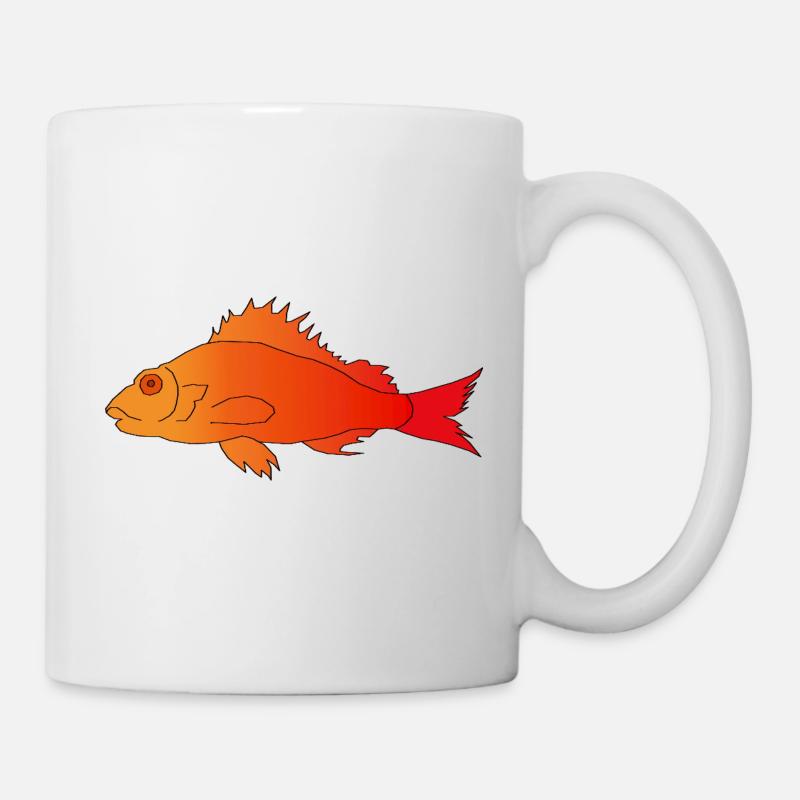 Fisch mit Zackenflosse - Tasse - Weiß