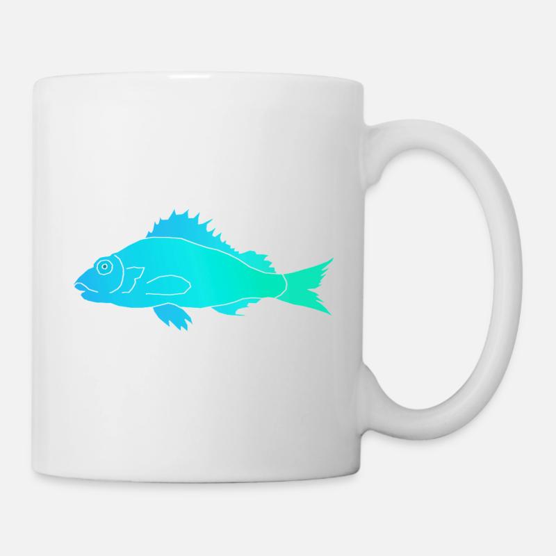 Fisch mit Zackenflosse - Tasse - Weiß
