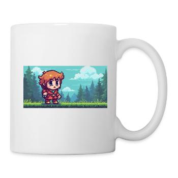 Pixelheld im Waldabenteuer Gaming Szene - Tasse - Weiß - Rechts