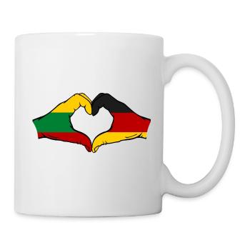 Lithuania Germany Flag Hands Heart Shape - Mug - white - Right