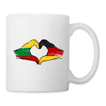 Lituanie Allemagne drapeau mains forme de coeur utilisé - Mug blanc - blanc - Droite