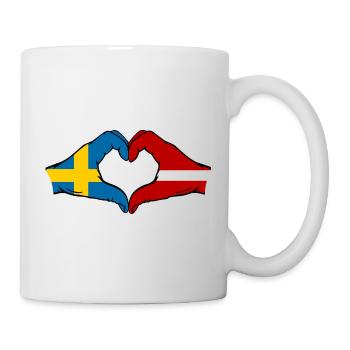 Sweden Latvia Flag Heart - Mug - white - Right